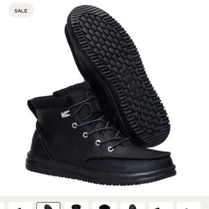 Hey Dude Bradley Classic Tumbled Men's Black Boots new in box